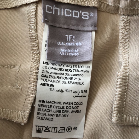 Chico’s High-waist mock pockets ankle button detail stretch pull on slacks - Picture 5 of 9